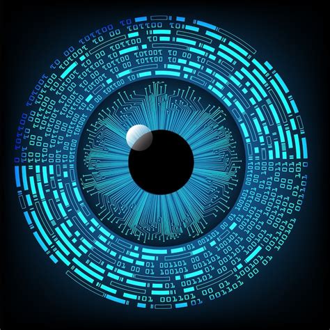 Premium Vector | Blue eye cyber security concept background