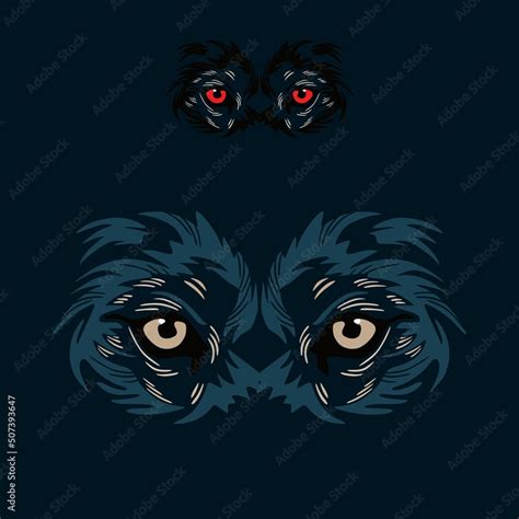 wolf eyes logo, great silhouette of beast predator face, vector illustrations Stock Vector ...