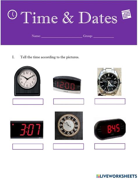 Times & Dates 1462029 | Carmen Garcia | LiveWorksheets