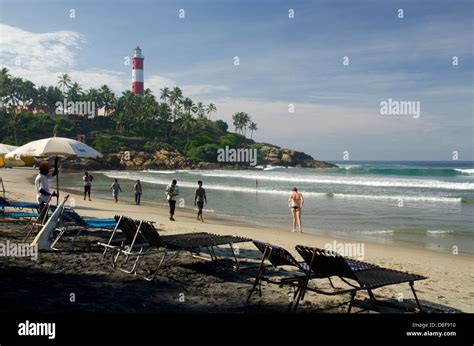 Kovalam Lighthouse beach, Kerala, South India Stock Photo - Alamy