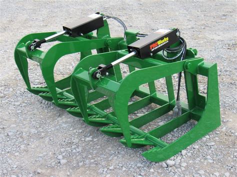 60″ Dual Cylinder Root Bucket Grapple Attachment Fits John Deere Loader ...