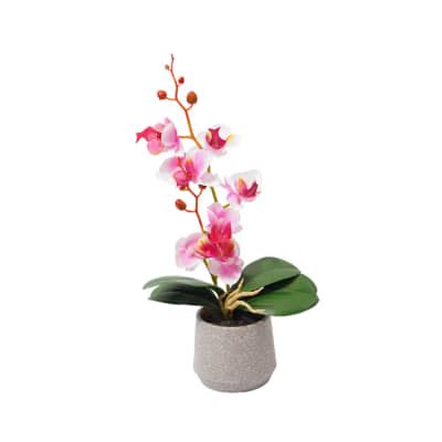 Jual Arthome Bunga Artifisial Orchid 1 Stem Dengan Pot Pink Sakura ...