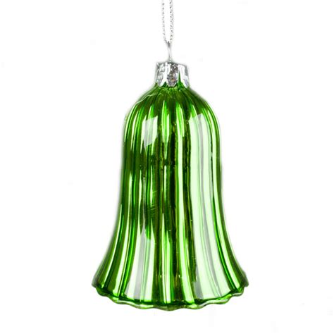 Gisela Graham Green Glass Bell Hanging Decoration - 9cm