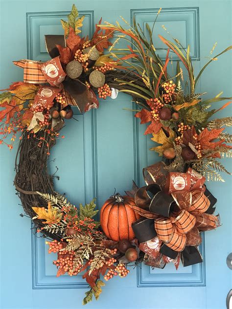 Fall Wreath | Fall door decorations, Fall wreaths, Door wreaths fall