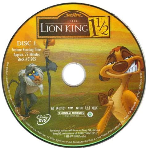 The Lion King 1 1/2 (2004) DVD Player box cover art - MobyGames