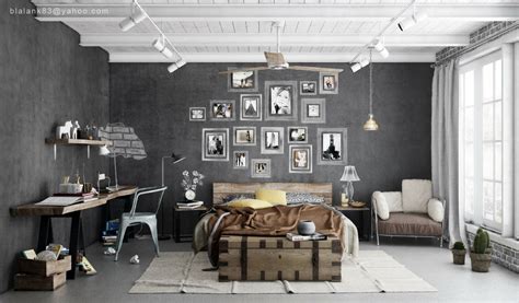 Industrial Bedrooms Interior Design | Interior Decorating, Home Design, Room Ideas