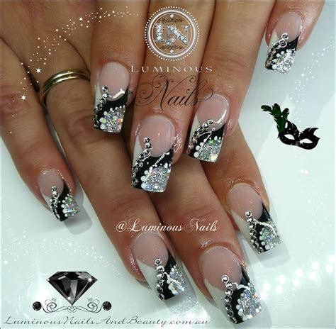 Bling Black Glitter Fancy Nails, Bling Nails, Trendy Nails, Diy Nails ...