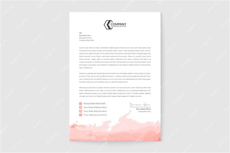 Premium Vector | Watercolor paper texture letterhead design