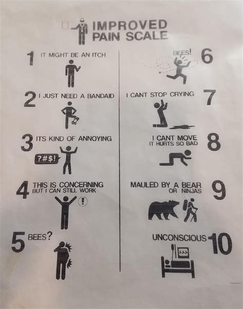 The Improved Pain Scale at my chiropractors office - Meme Guy