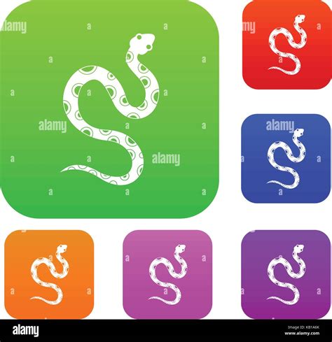 Venomous snake set color collection Stock Vector Image & Art - Alamy