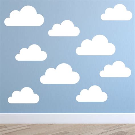 Set of Large Clouds Wall Decal Nursery Wall Decal Childs | Etsy