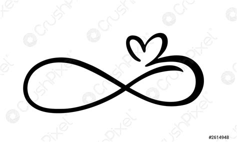 Amor corazón en el signo del signo del infinito - vector de stock ...