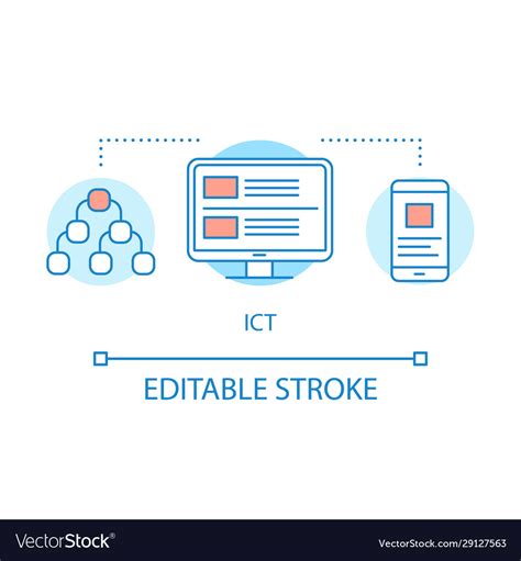 Ict concept icon information and communication Vector Image