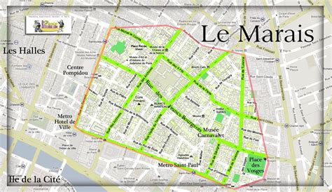 Le Marais Paris Map - Tourist Map Of English