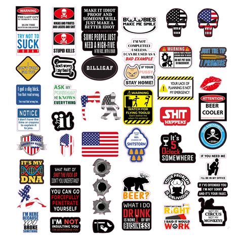 Funny Stickers for Adults 100pc, Perfect for Tool Box, Hood, Hard Hat, Thermos, Cooler Vinyl ...