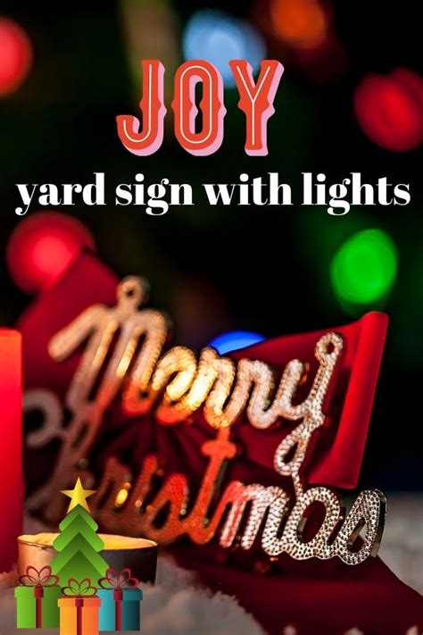 Joy Christmas Yard Sign with Lights - Cheery Room