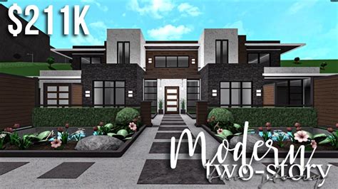 Modern bloxburg house layout 2 story