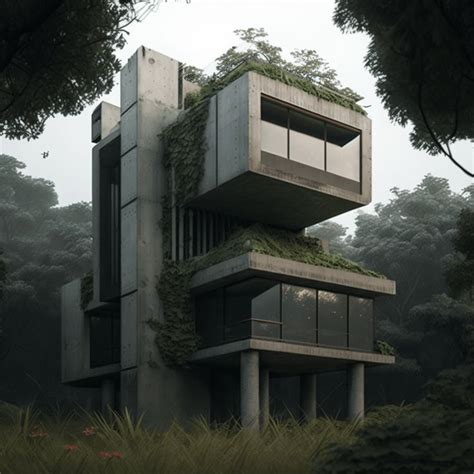 Deconstructivist Brutalism - Concept Art | Modelos arquitetônicos ...