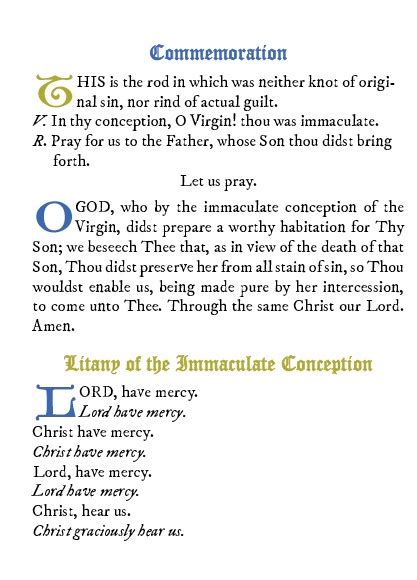 Immaculate Conception Prayers and Devotions – Hoquessing Creek Trading ...