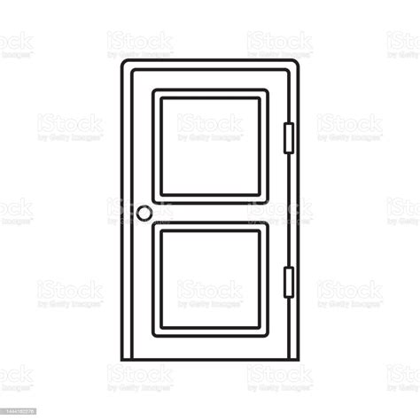 Vector Flat Outline Door Icon Stock Illustration - Download Image Now - Architectural Feature ...