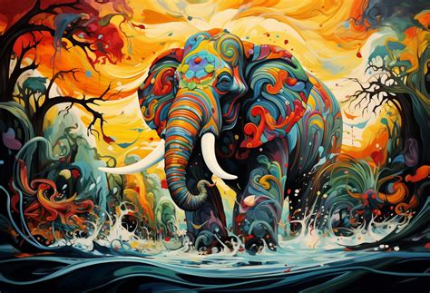 Graffiti Art Elephant Print Free Stock Photo - Public Domain Pictures