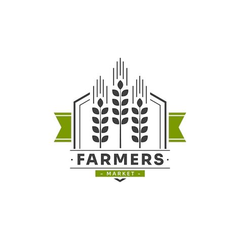 Free Vector | Flat design farmers market logo