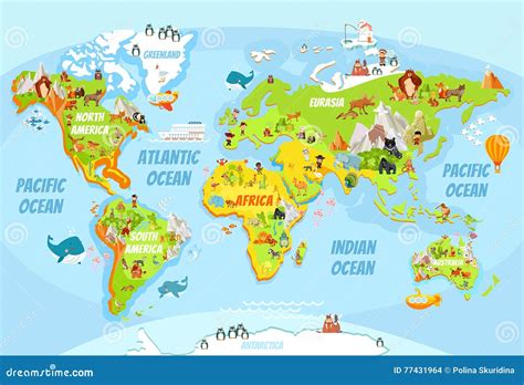 Great And Funny World Map Royalty-Free Stock Image | CartoonDealer.com #2454922