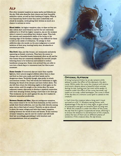 DnD 5e Homebrew — Book of Beautiful Horros Vampires: Varghest, Bruxa ...