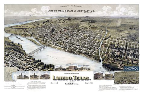 Beautifully restored map of Laredo, Texas from 1892 - KNOWOL