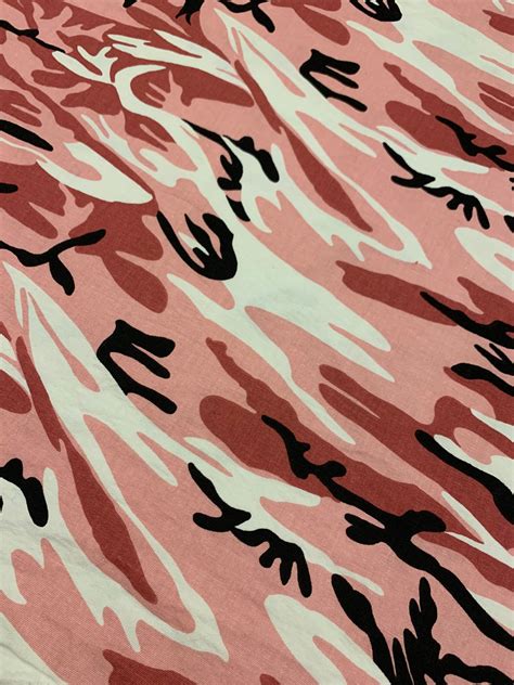 Pink Camouflage Fabric. 3/4 yd. Vintage Upholstery Cotton. | Etsy