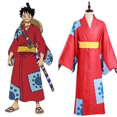 One Piece Wano Country Monkey D. Luffy Kimono Cosplay Costume – Cosplaysky.fr