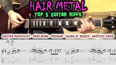 HAIR METAL GUITAR RIFFS Guitar TAB Cover | Lesson | Tutorial | Glam | Top 5 Chords - Chordify