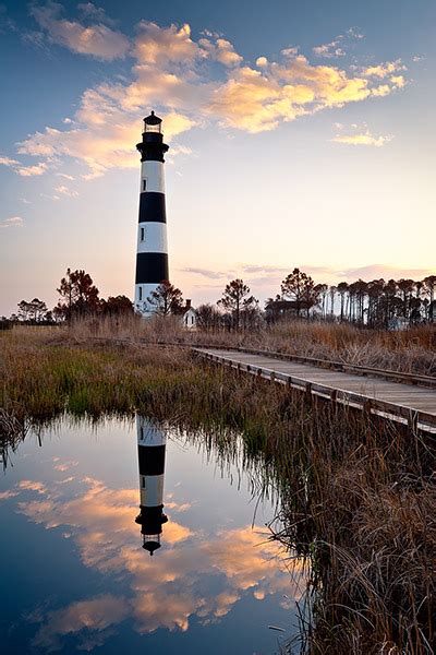 Bodie Island Lighthouse - Cape Hatteras Outer Banks NC Landscape ...