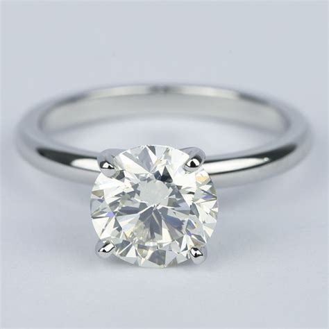 One Carat Round Solitaire Diamond Ring In Platinum