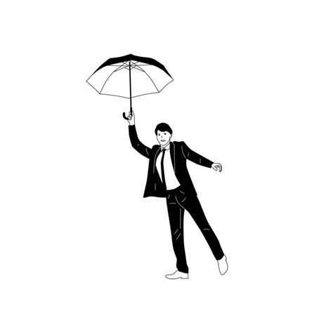 illustration of a person holding an umbrella, people in the rain using ...