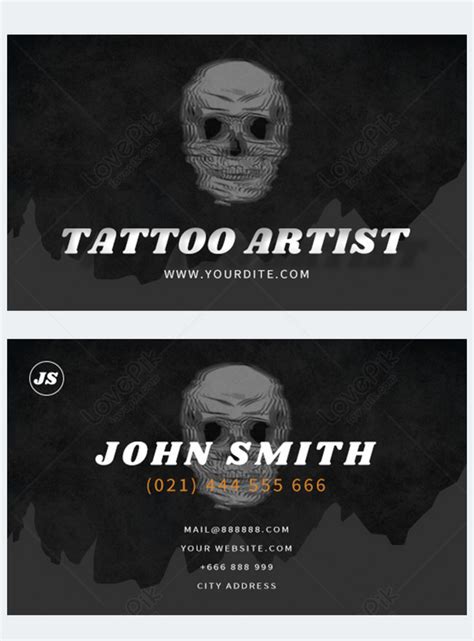 Tattoo black creative business card template image_picture free download 466930872_lovepik.com