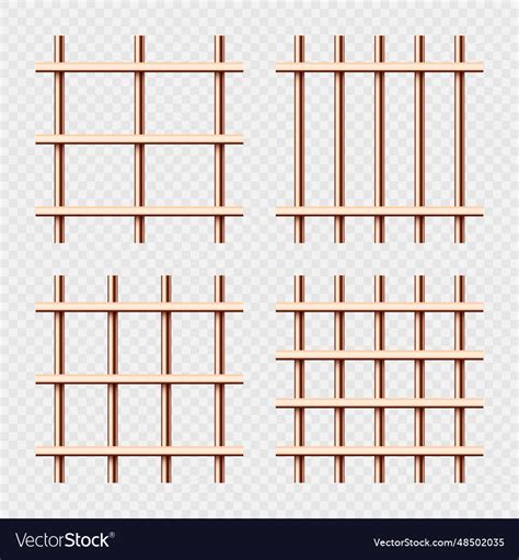 Various shiny metal prison bars collection Vector Image