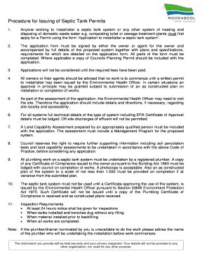 Fillable Online Procedure for Issuing of Septic Tank Permits Fax Email Print - pdfFiller