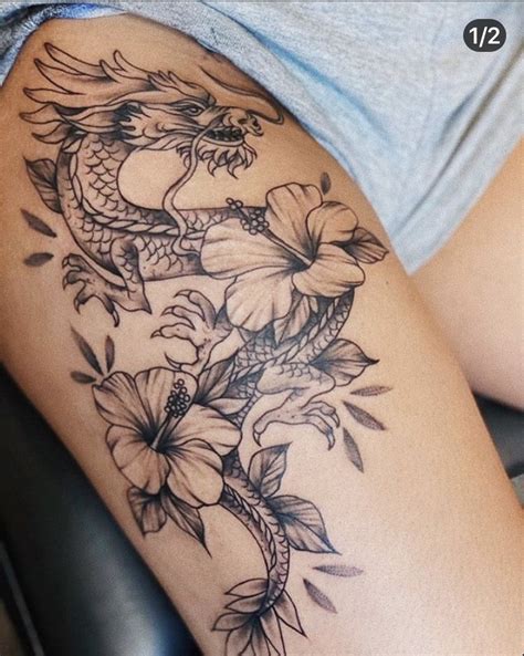 credit: @azleeuh on ig ! | Leg tattoos women, Dragon tattoo for women ...