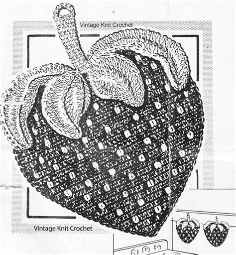 Crocheted Strawberry Potholder Pattern Anne Cabot 5333