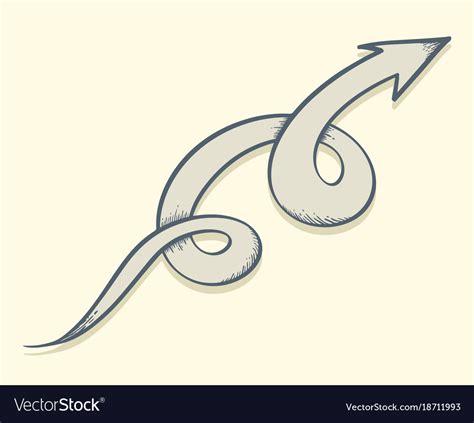 Arrow drawn twist up Royalty Free Vector Image