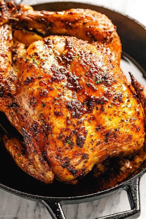 Roasted Chicken Recipe with Garlic Herb Butter – Whole Roast Chicken ...