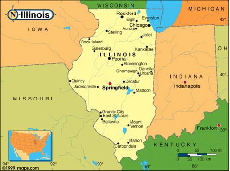 What States Border Illinois Map - Corene Charlotte