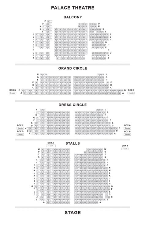 Palace Theatre Seating Plan