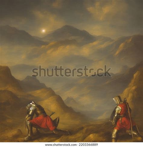 Medieval Knight Painting Background Wallpaper Canvass Stock Illustration 2203366889 | Shutterstock