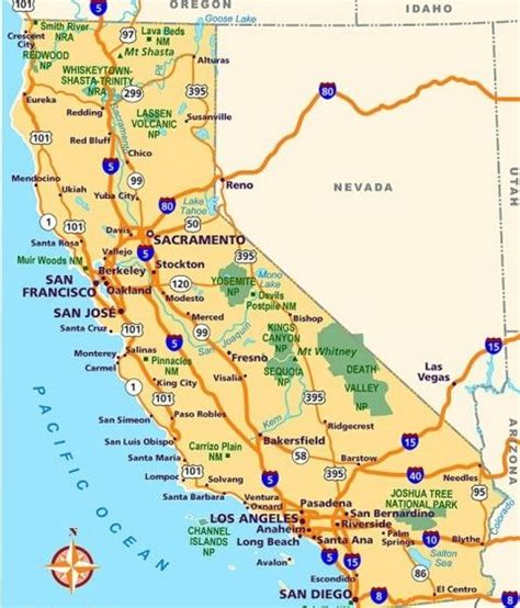 Map Of Northern California map of california and california beaches ...