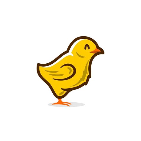 chick logo icon, smile little chicken, Vector illustration of cute yellow baby chicken cartoon ...