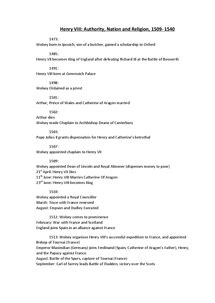 Complete Timeline for Henry VIII - Document in A Level and IB History