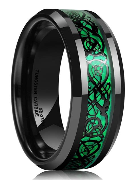 King Will - Tungsten Ring For Men 8mm Celtic Dragon Wedding Band 12.5 - Walmart.com - Walmart.com