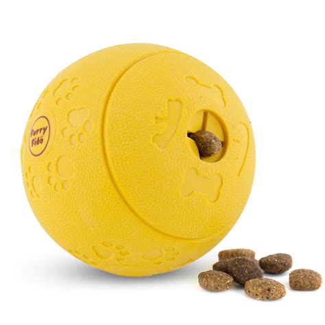 Interactive Toy Ball For Dogs by FurryFido BB3 dog ball: Soft Rubber TreatDispensing Chewing for ...